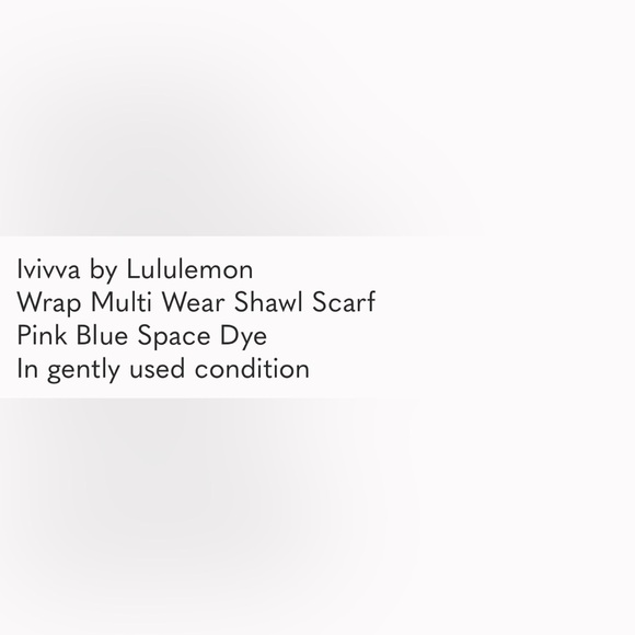HOST PICK 🤩 Ivivva by Lululemon Wrap Multi Wear Shawl Scarf Pink Blue Space Dye - Picture 5 of 5